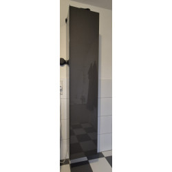 Badezimmer Hochschrank mit Tür, dunkelgrau, hochglanz